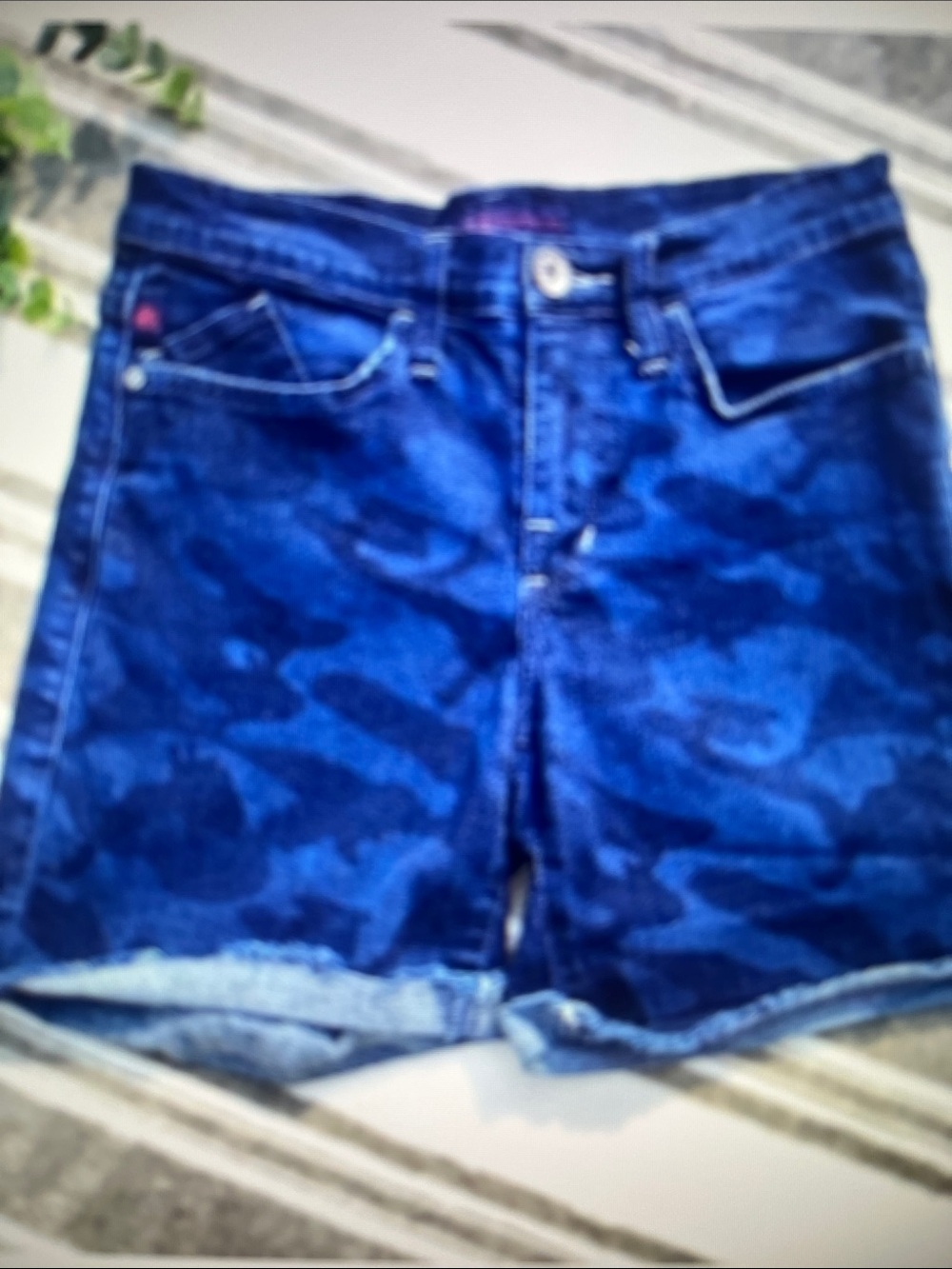 Rock & Republic Camo Shorts dark wash